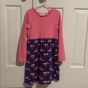 Hanna Andersson mixed print long sleeve dress